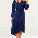 Pretty Lavish Navy Wrap Midi Dress