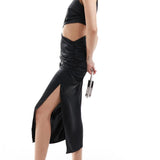 Pretty Lavish One Shoulder Cut Out Midi Dress In Black – dresses by Pretty Lavish, available to rent from Hirestreet