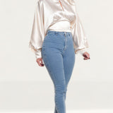 Pretty Lavish Oyster Pia Backless Blouse