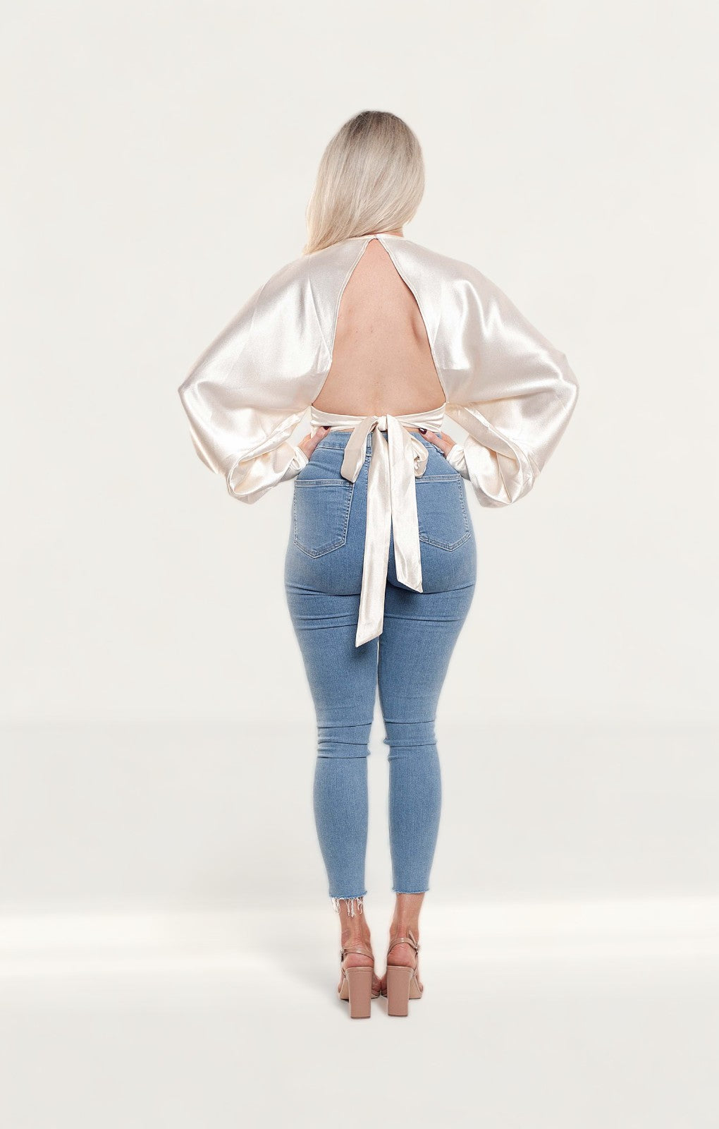 Pretty Lavish Oyster Pia Backless Blouse product image
