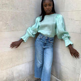 Pretty Lavish Mint Fae Bell Sleeve Top