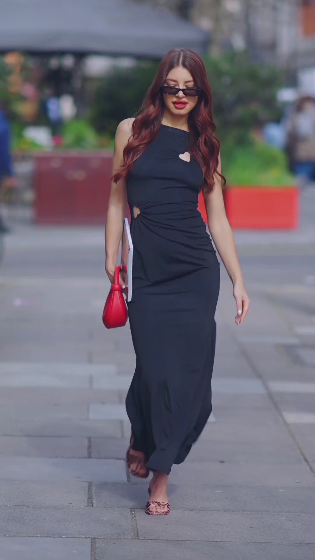 Amy Lynn Harlie Black Heart Cut Out Maxi Dress