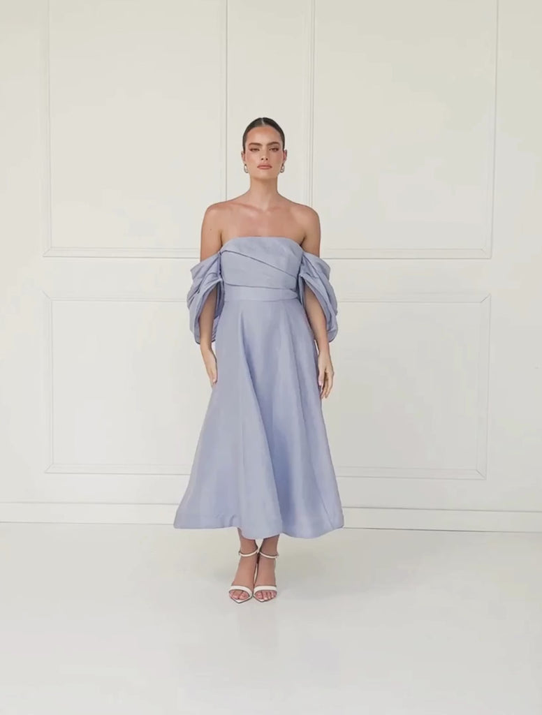 Talulah Dahlia Dusky Blue Midi Dress