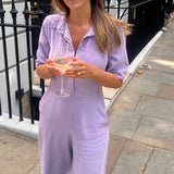 Closet London Purple Shirt Jumpsuit