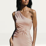 Lipsy Pink One Shoulder Knot Front Maxi Dress product image