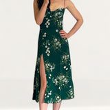 Reformation Juliette Buena Midi Dress in Emerald Floral Print product image