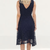 Reiss Navy Lace Wrap Midi Dress product image