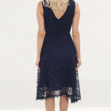 Reiss Navy Lace Wrap Midi Dress