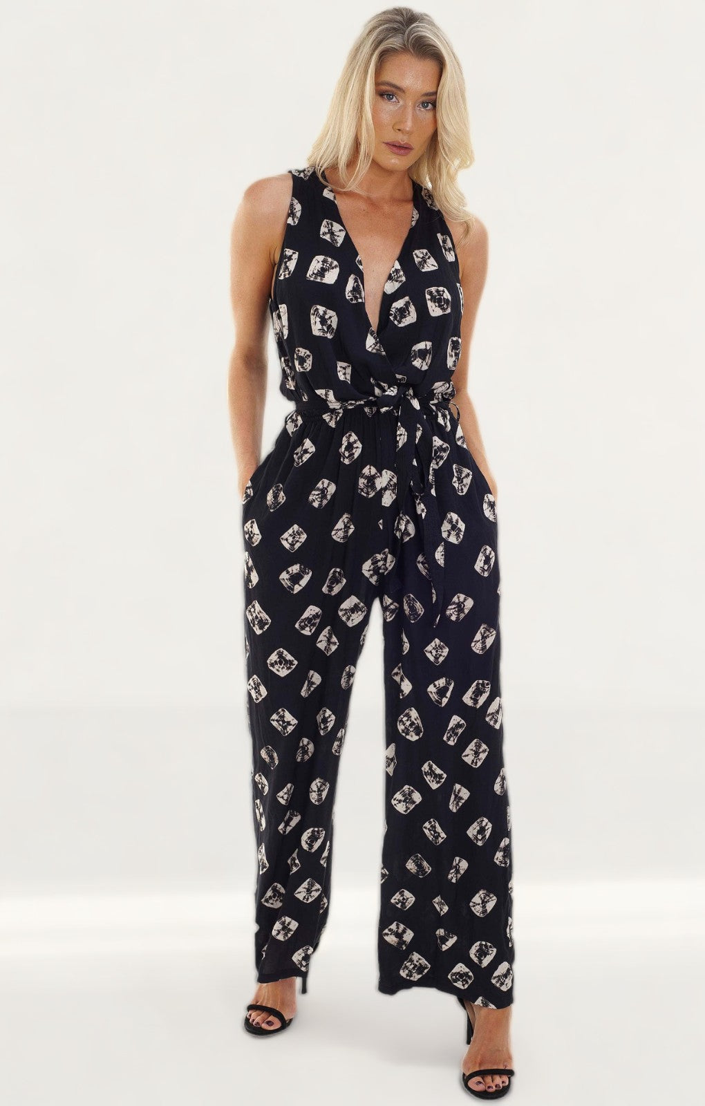 Religion Black Jumpsuit With Bound Print product image