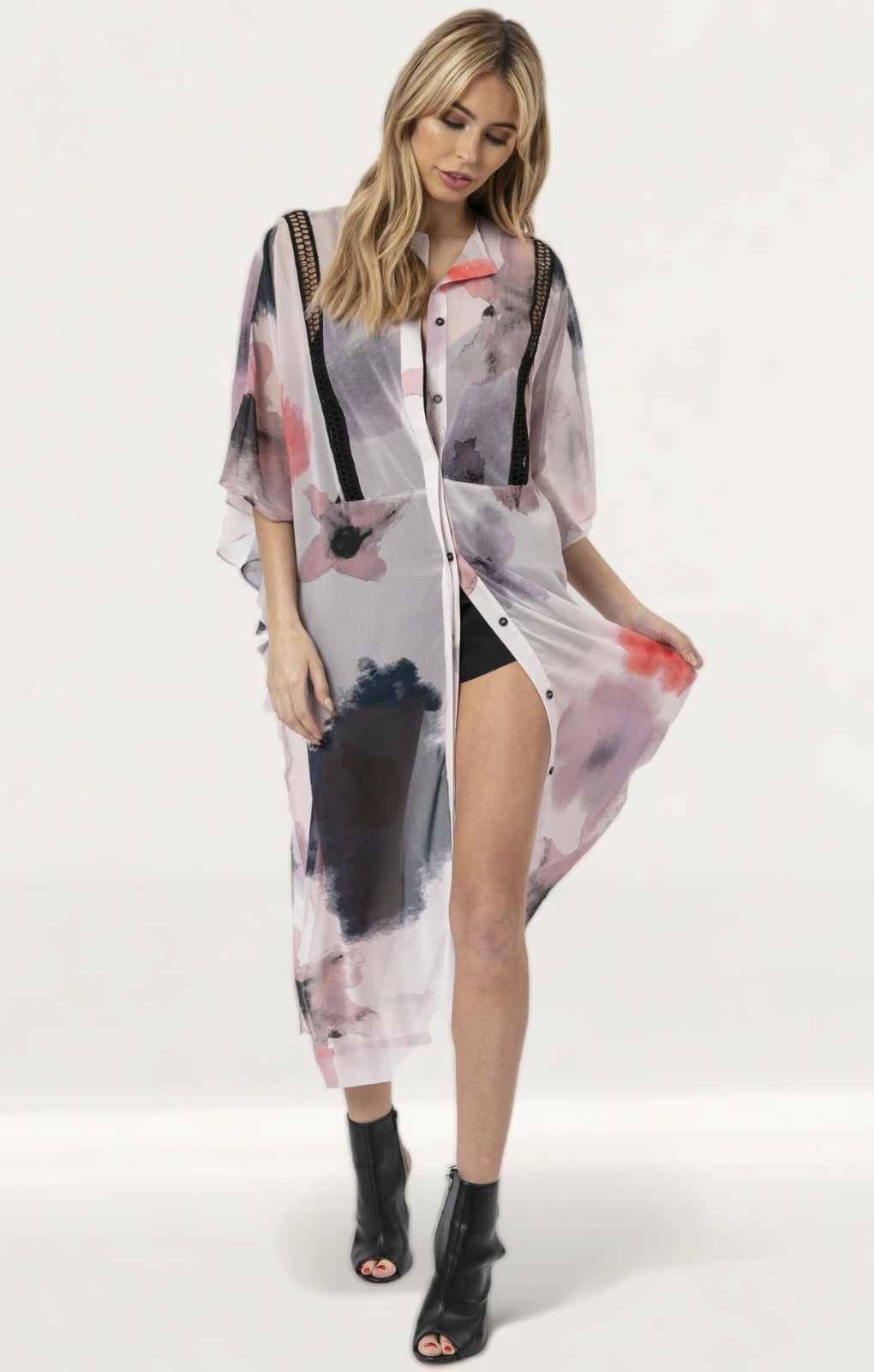 Religion Floral Maxi Dress With Front Button Detail product image