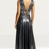 River Island Silver Plunge Maxi Dress product image