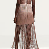 River Island Light Danielle Tassel Fringe Mini Dress