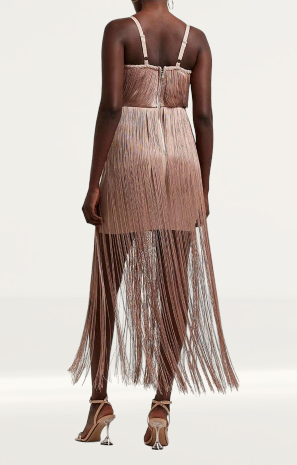River Island Light Danielle Tassel Fringe Mini Dress