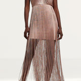 River Island Light Danielle Tassel Fringe Mini Dress