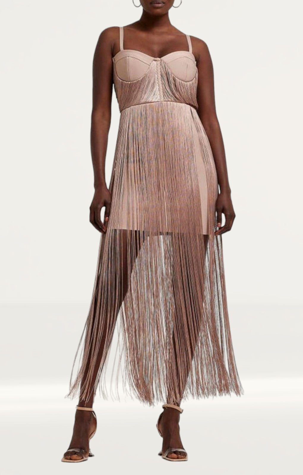 River Island Light Danielle Tassel Fringe Mini Dress product image