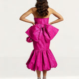 River Island Pink Bow Bandeau Bodycon Midi Dress product image