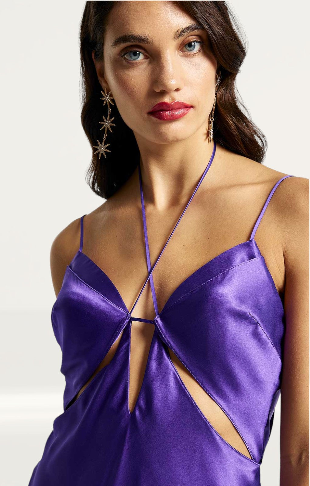 River Island Purple Silk Slip Maxi Dress product image