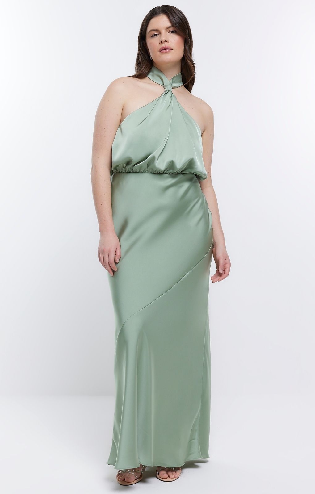 River Island Green Halter Maxi Dress product image