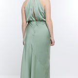River Island Green Halter Maxi Dress