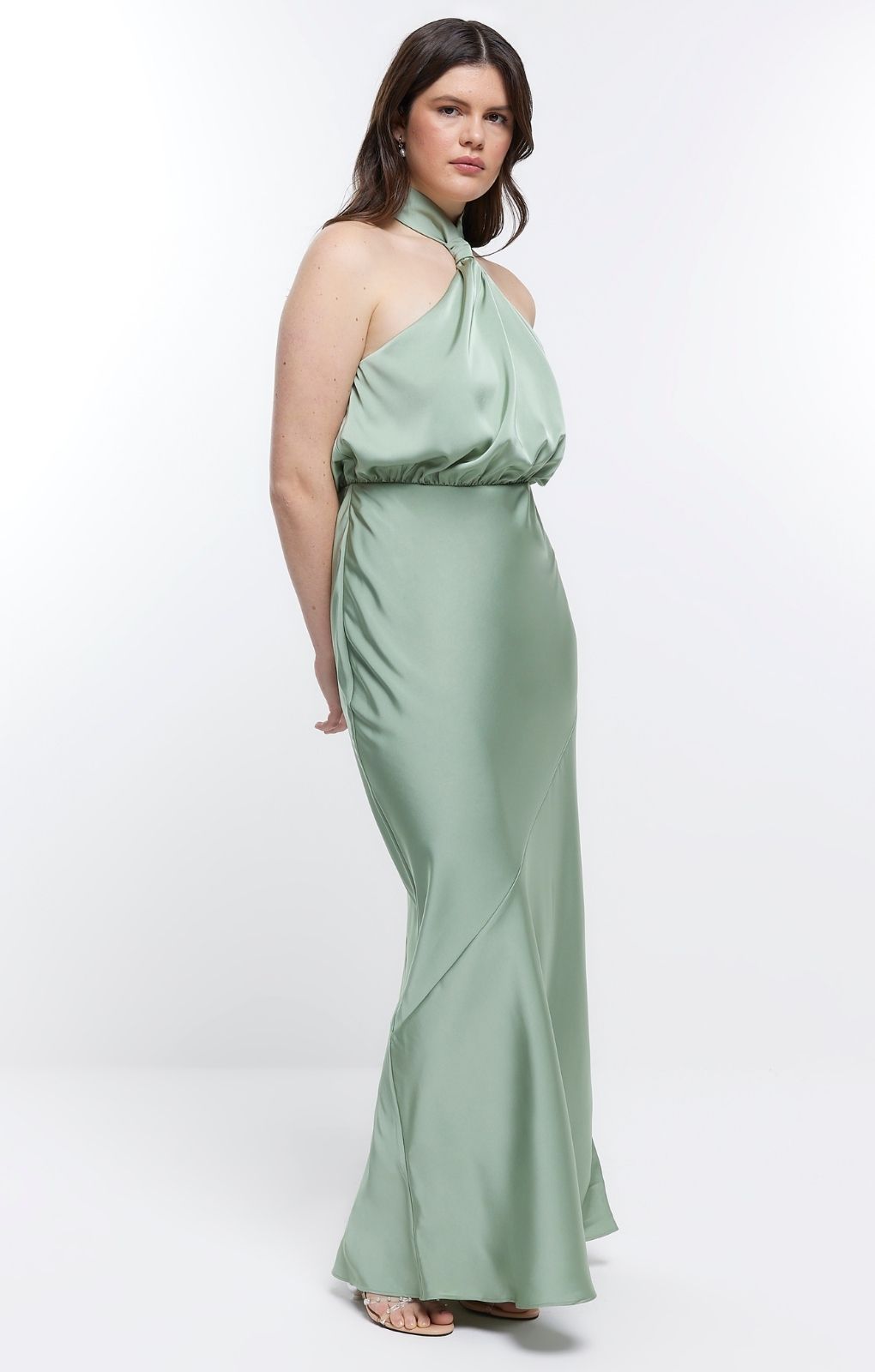 River Island Green Halter Maxi Dress product image