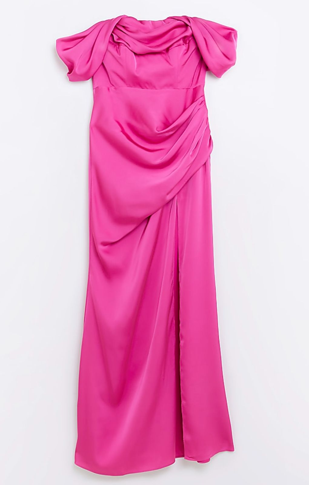 river island pink bardot dress Pink Premium Bow Mini Bardot Dress