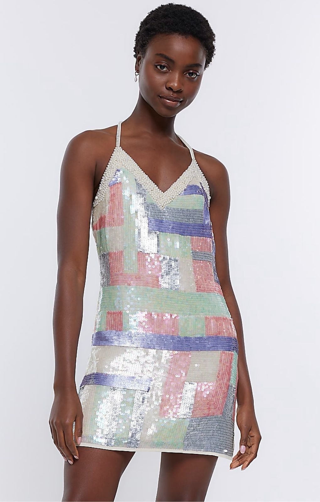 River Island Sequin Shift Mini Dress