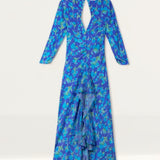 Rixo Blue Rose Floral Midi Dress product image