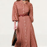 Rixo Chilli Checkerboard Maddison Midi Dress product image