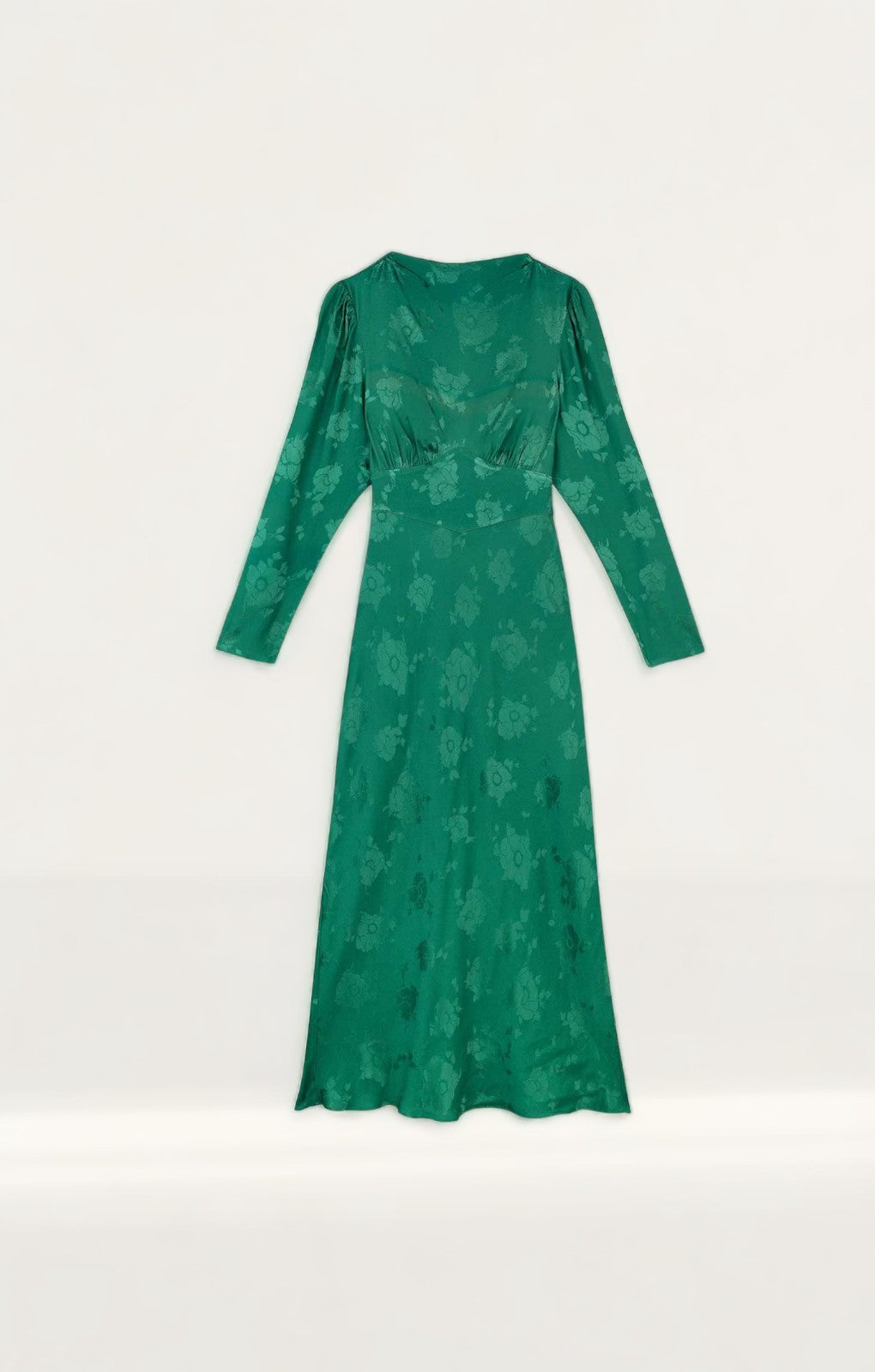 Rixo Ginger Poppy Jacquard Tie Waist Midi Dress