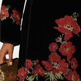 Rixo Iris Black Poppy Mini Dress in Velvet product image