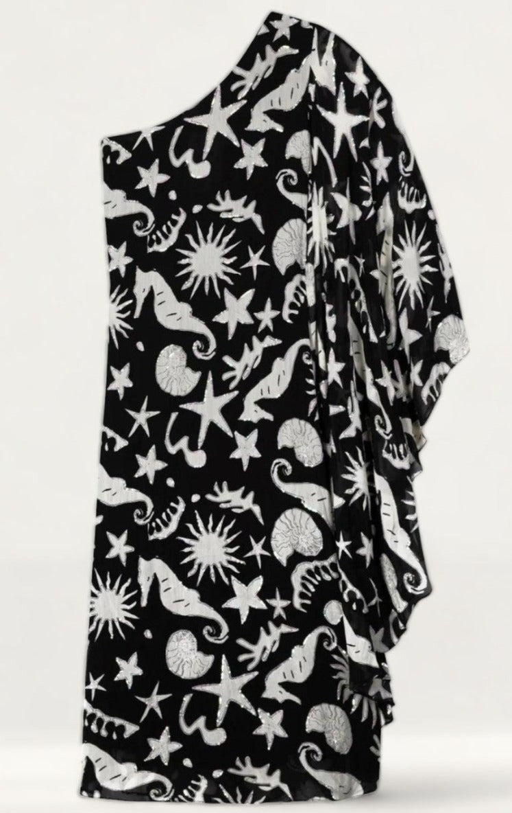 Rixo Liza Oceanic Draped-Sleeve Dress product image
