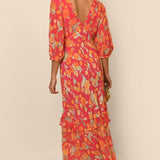 Rixo Orange Cheryl Dress in Floral Coral product image