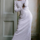 Little Mistress Pandora White Embellished Maxi Dress product image