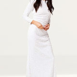 Little Mistress Pandora White Embellished Maxi Dress