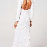 Little Mistress Pandora White Embellished Maxi Dress product image