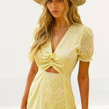 Runaway The Label Ditsy Yellow Lemon Dress product image