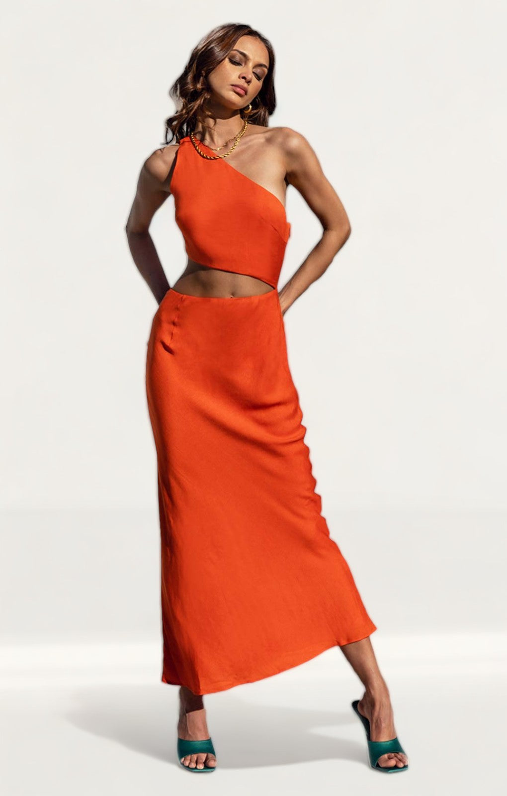 Runaway The Label Fire Cedros Midi Slip Dress