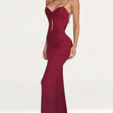 Runaway The Label Merlot Marl Maxi Dress