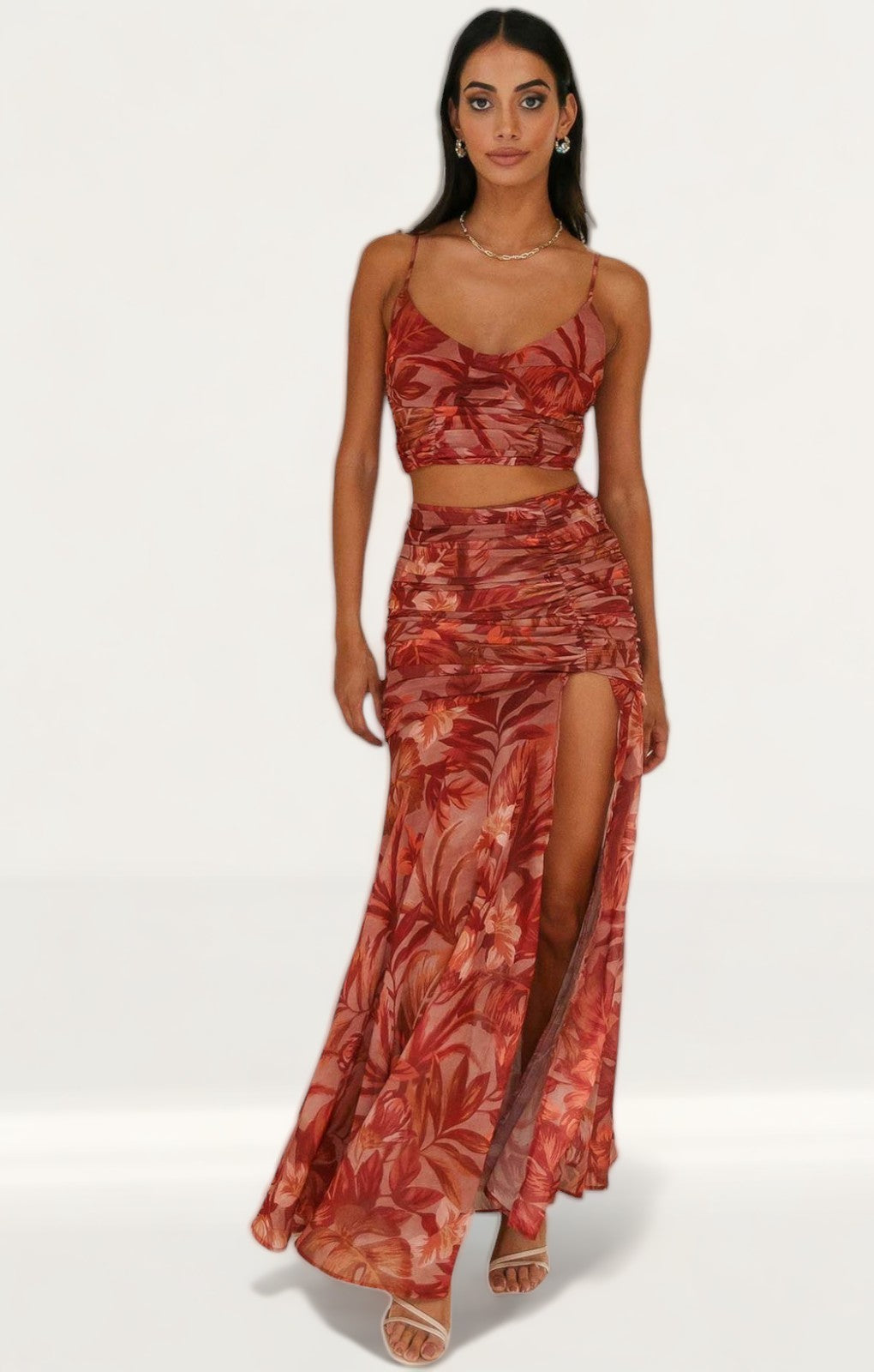 Runaway The Label Rust Floral Capricorn Top + Capricorn Skirt