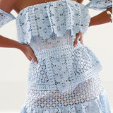 Runaway The Label Baby Blue Mini Dress With Lace Detail product image