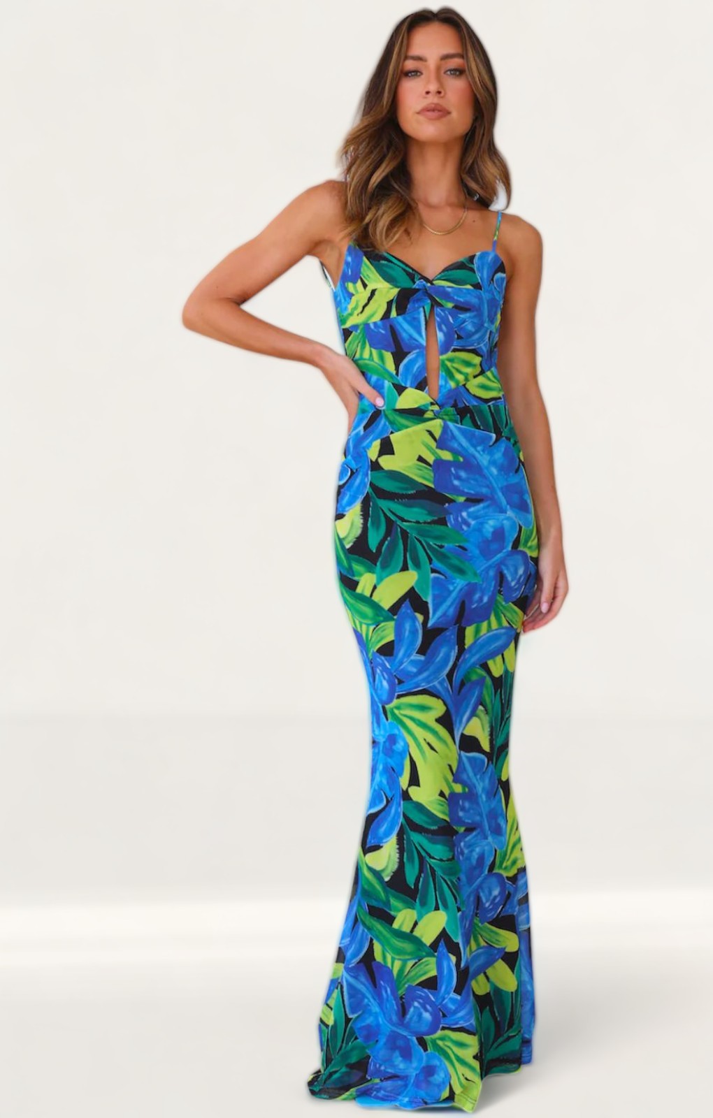 Runaway The Label Blue Floral Marlini Maxi Dress product image