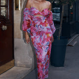 Runaway The Label Charlie Pink Floral Maxi Dress