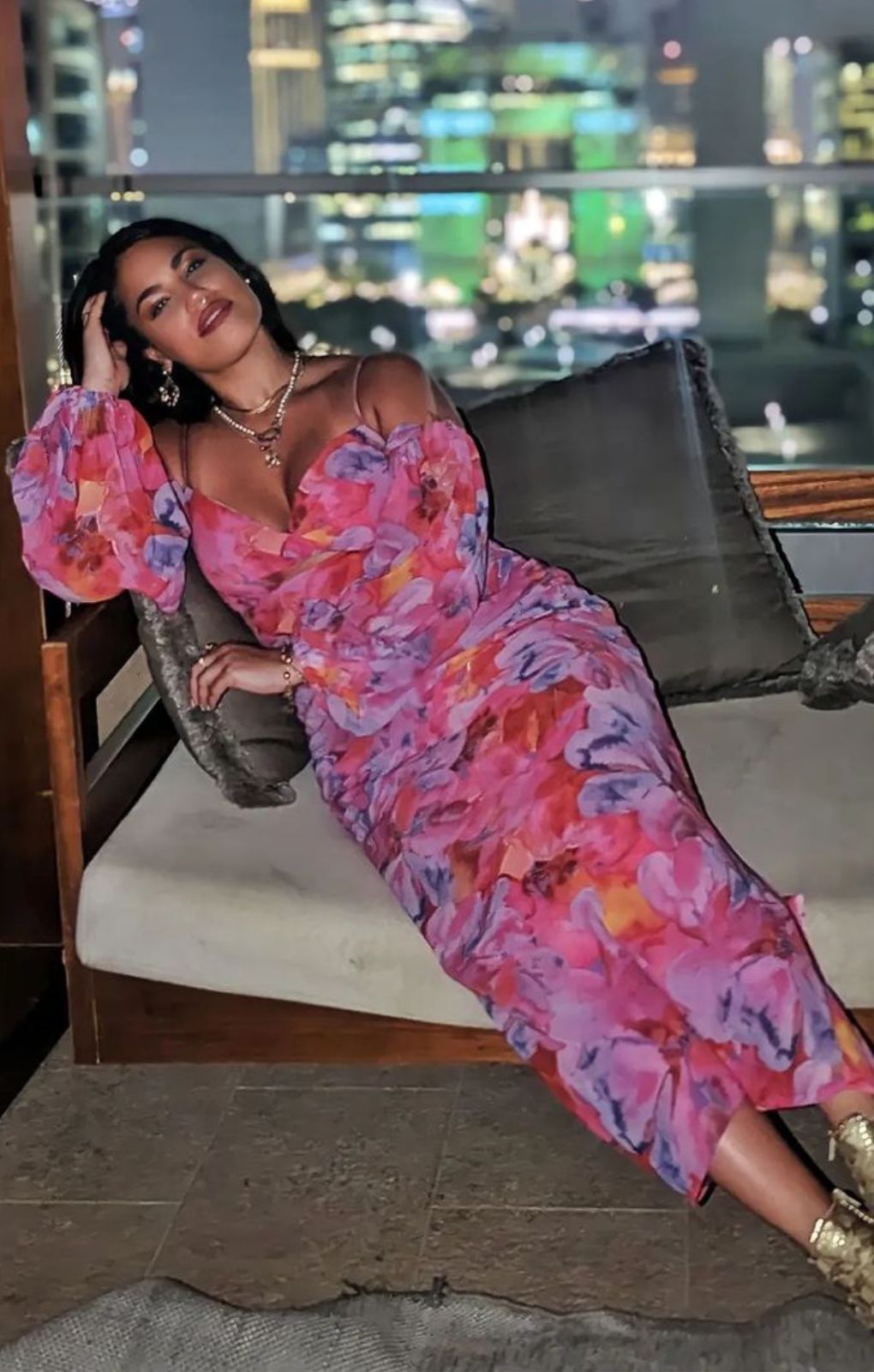 Runaway The Label Charlie Pink Floral Maxi Dress