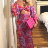 Runaway The Label Charlie Pink Floral Maxi Dress