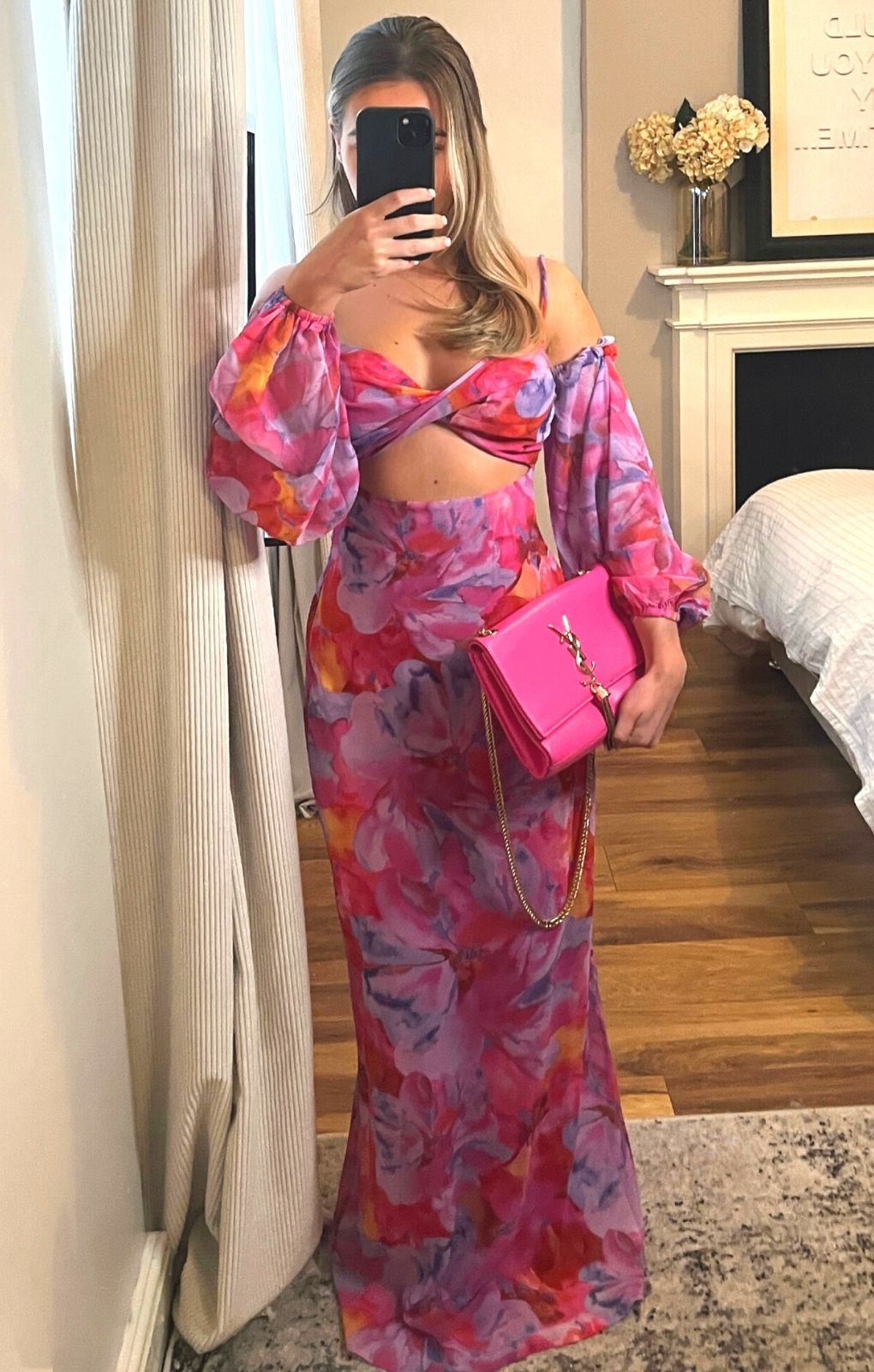 Runaway The Label Charlie Pink Floral Maxi Dress