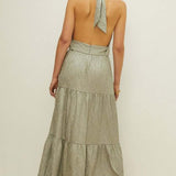 Oasis Cross Neck Halter Tiered Maxi Dress