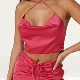 Samsara Hot Pink Lili Co-ord in Recycled Satin product image