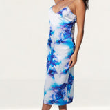 Samsara Lagoon Punch Print Yasmina Slip Dress in Recycled Satin product image