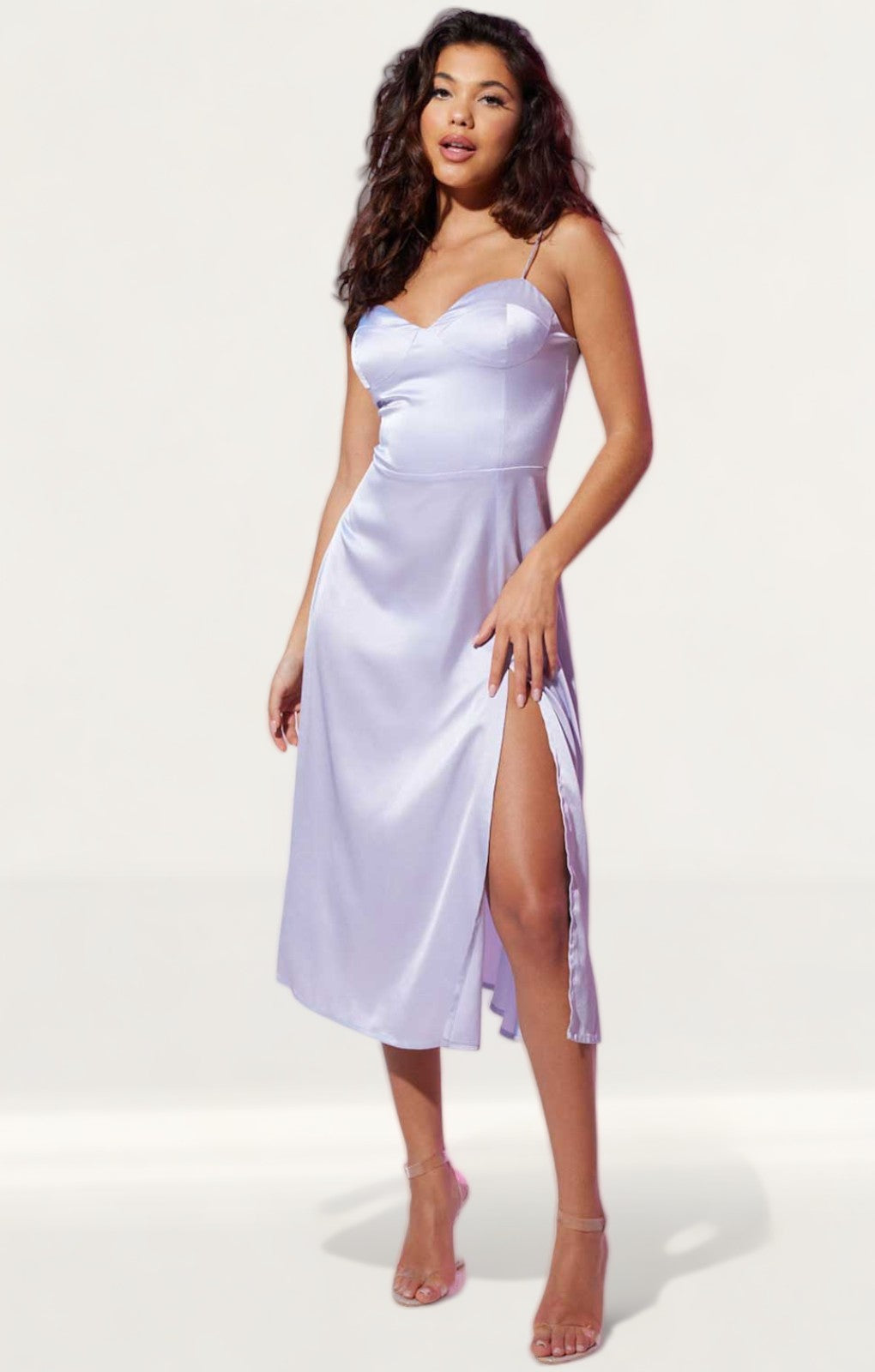 Samsara Lilac Valentina Dress in Recycled Satin product image