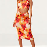 Samsara Mimosa Print Lili co-ord in Recycled Satin product image